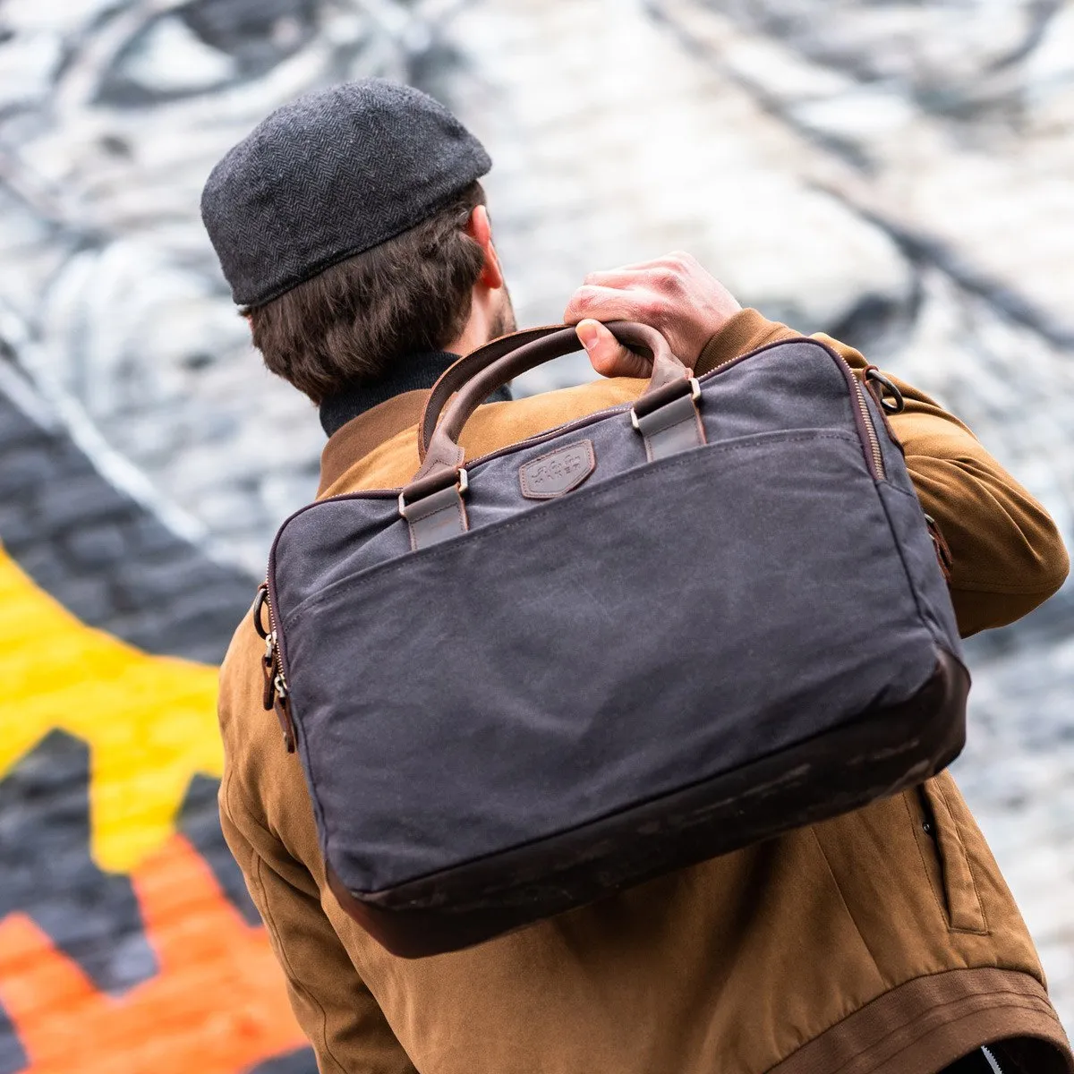 Canvas & Leather Laptop Bag