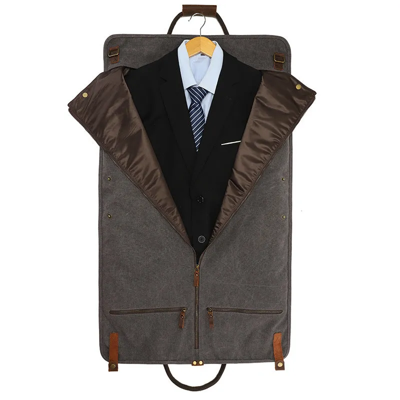 Canvas Garment Suit Bag with Travel Weekend Bag Flight Bag