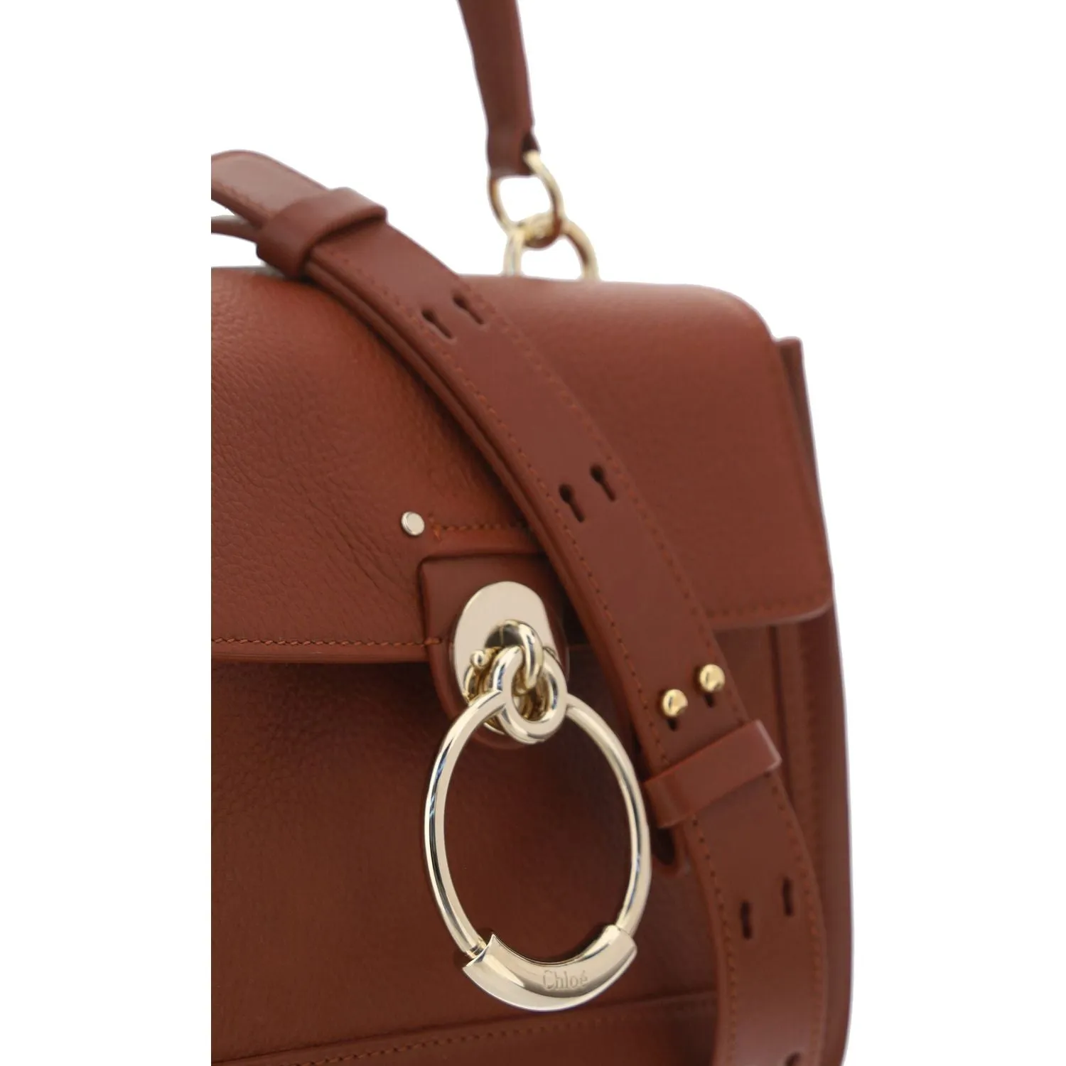 Chloé Elegant Sepia Brown Calfskin Shoulder Handbag