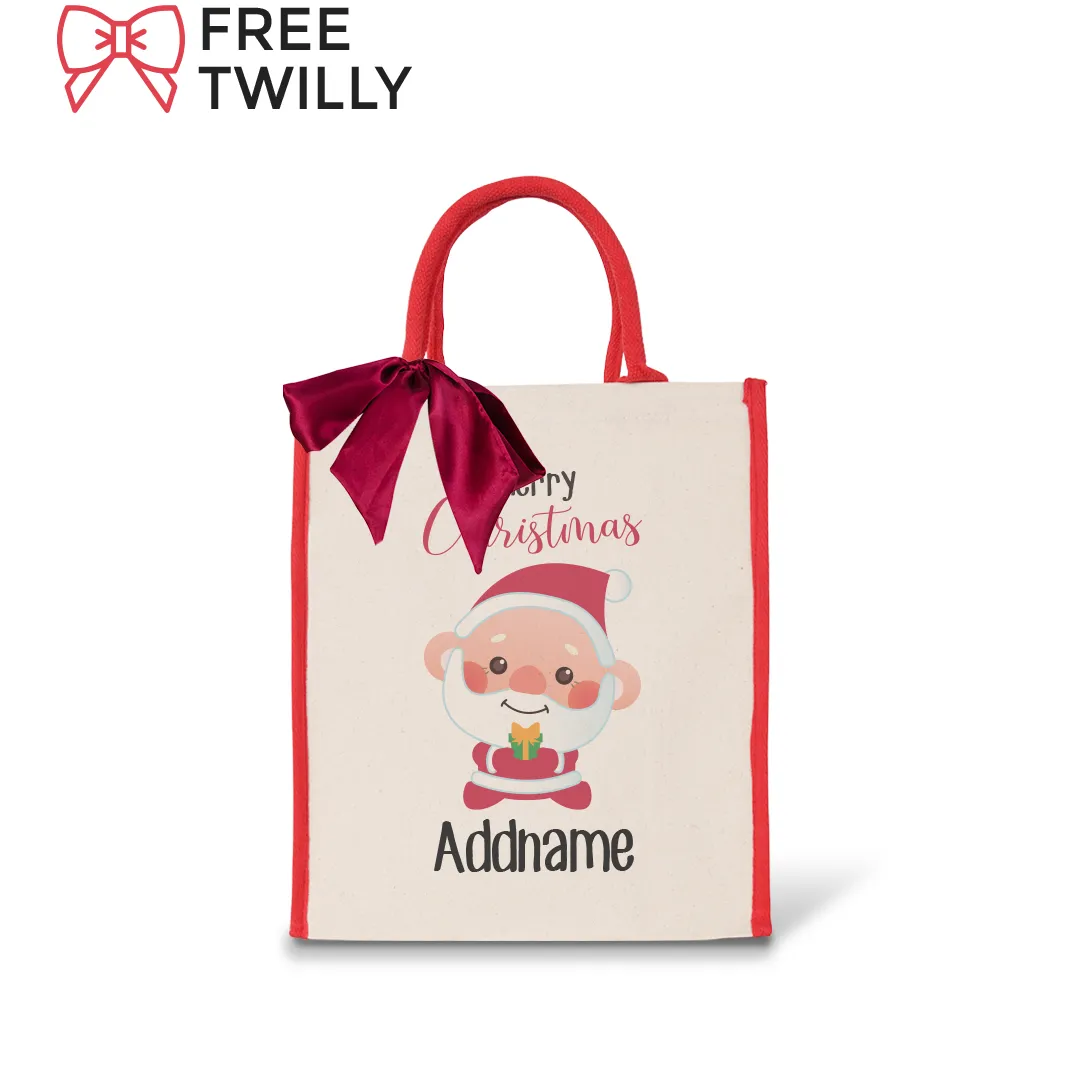 Christmas Cute Animal Series - Red Colour Lining Canvas Bag (Livestream)