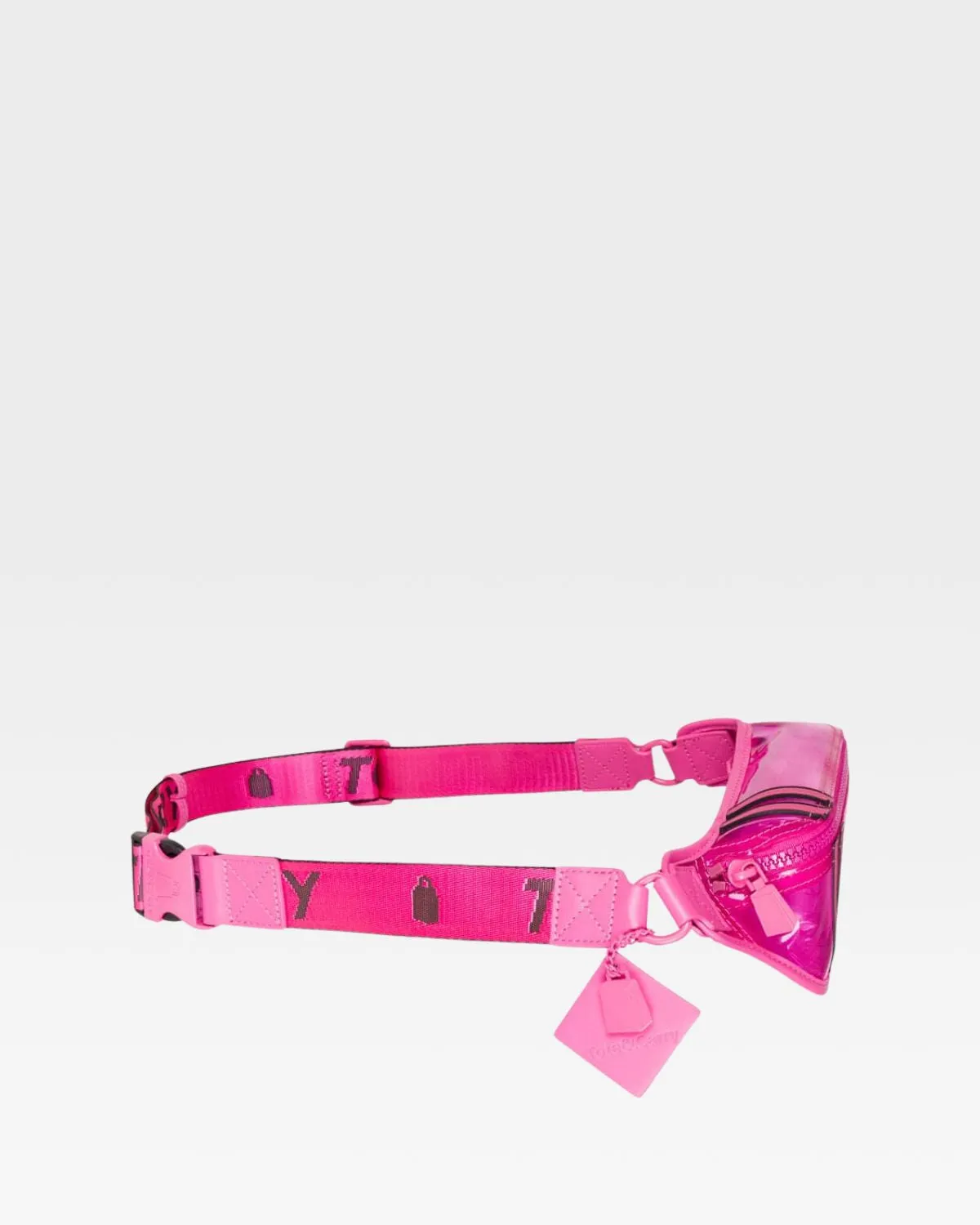 Clear Mini Fanny Pack in Neon Pink