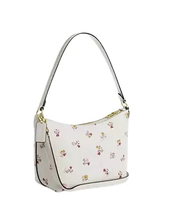 Coach Zip Top Shoulder Bag With Heart Print