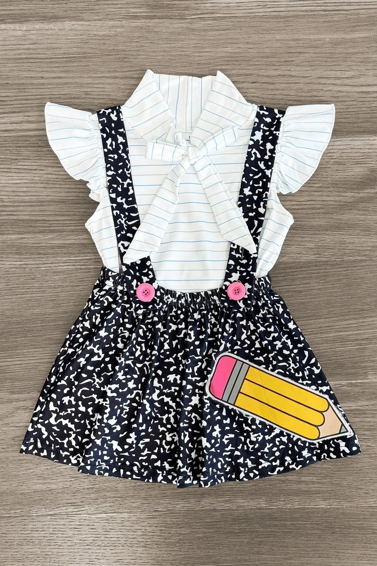 Composition Notebook Suspender Skirt Set