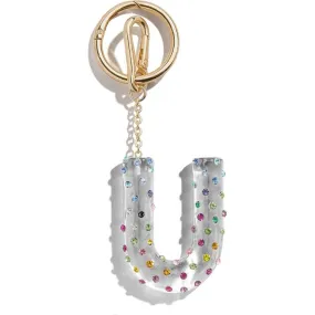 Confetti Initial Bag Charm - U