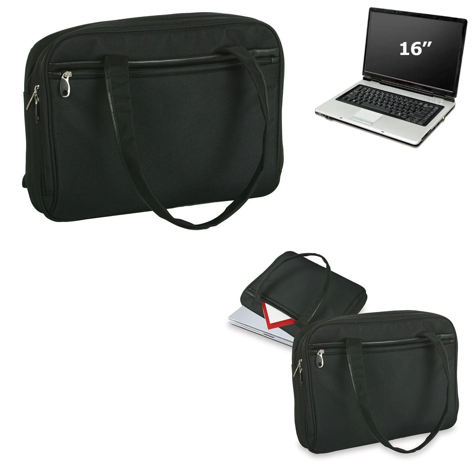 Cosmopolitan Compu Tote Bag Case Computer Zipper Black To Fit 16inch Laptop