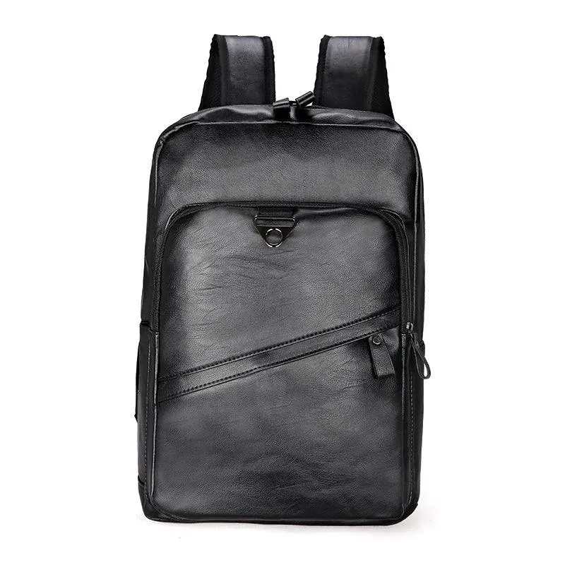 D190110 Cool Backpack - Large Capacity Leather Laptop Bag