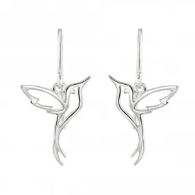 Dew Sterling Silver Humming Bird Drop Earrings 60345HP028