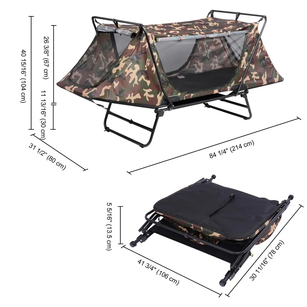 DIY Cot Tent Folding Off the Ground Tent with Fly 2-Legs