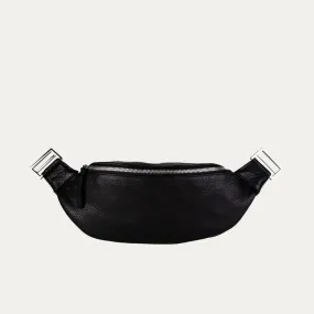 Fanny Pack   Crossbody Bag | Black   Silver Hardware