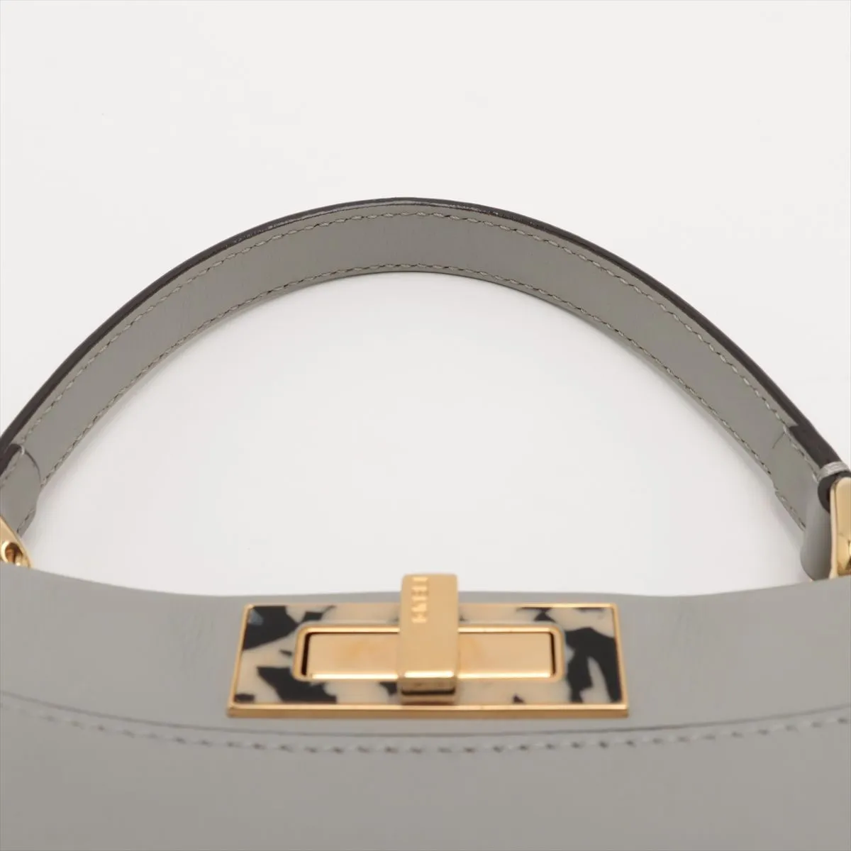 Fendi Peekaboo Regular 2-Way Bag in Grey with Tortoiseshell Accents