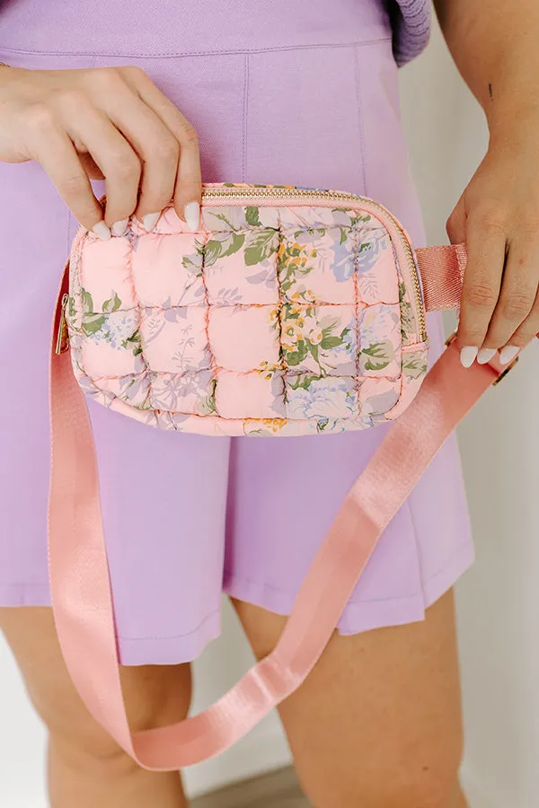 Floral Era Quilted Fanny Pack in Pink