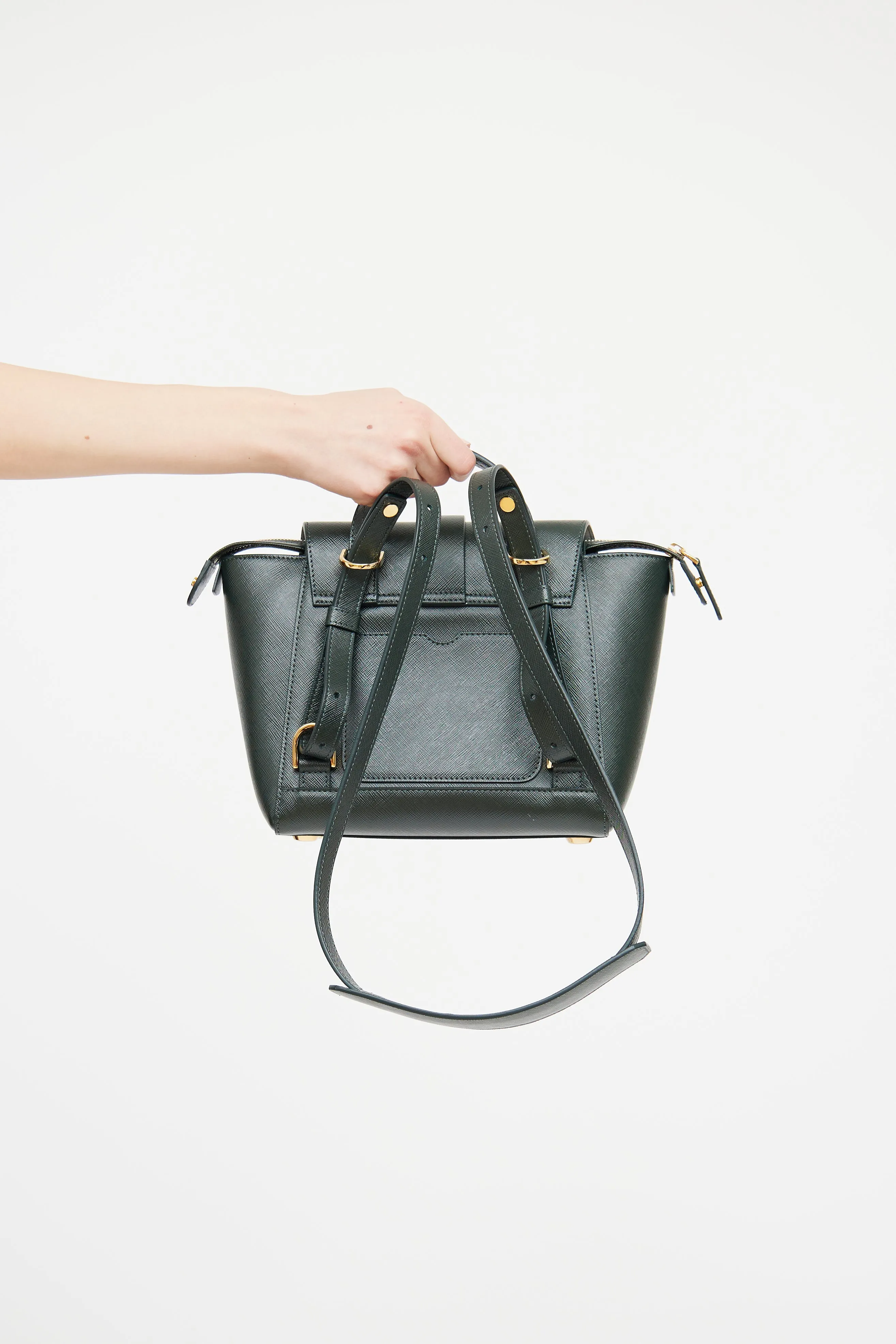 Forest Green Leather Mini Maestra Bag