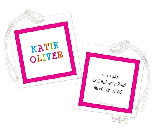 Funky Pink Kids Bag Tags