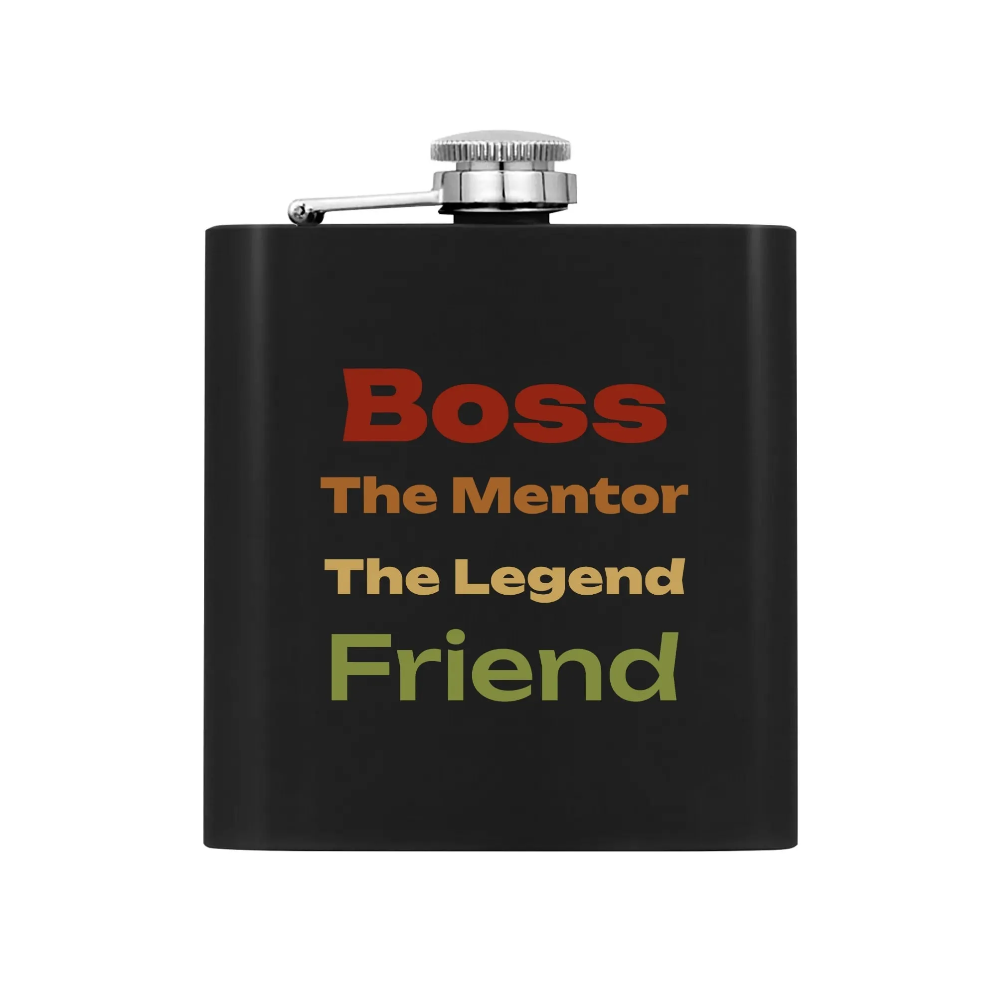 Funny Gag Gift for Boss Appreciation day | Stainless Steel Hip Flask Gift Set with Funnel & Shot Glasses – Boss, Legend, Friend