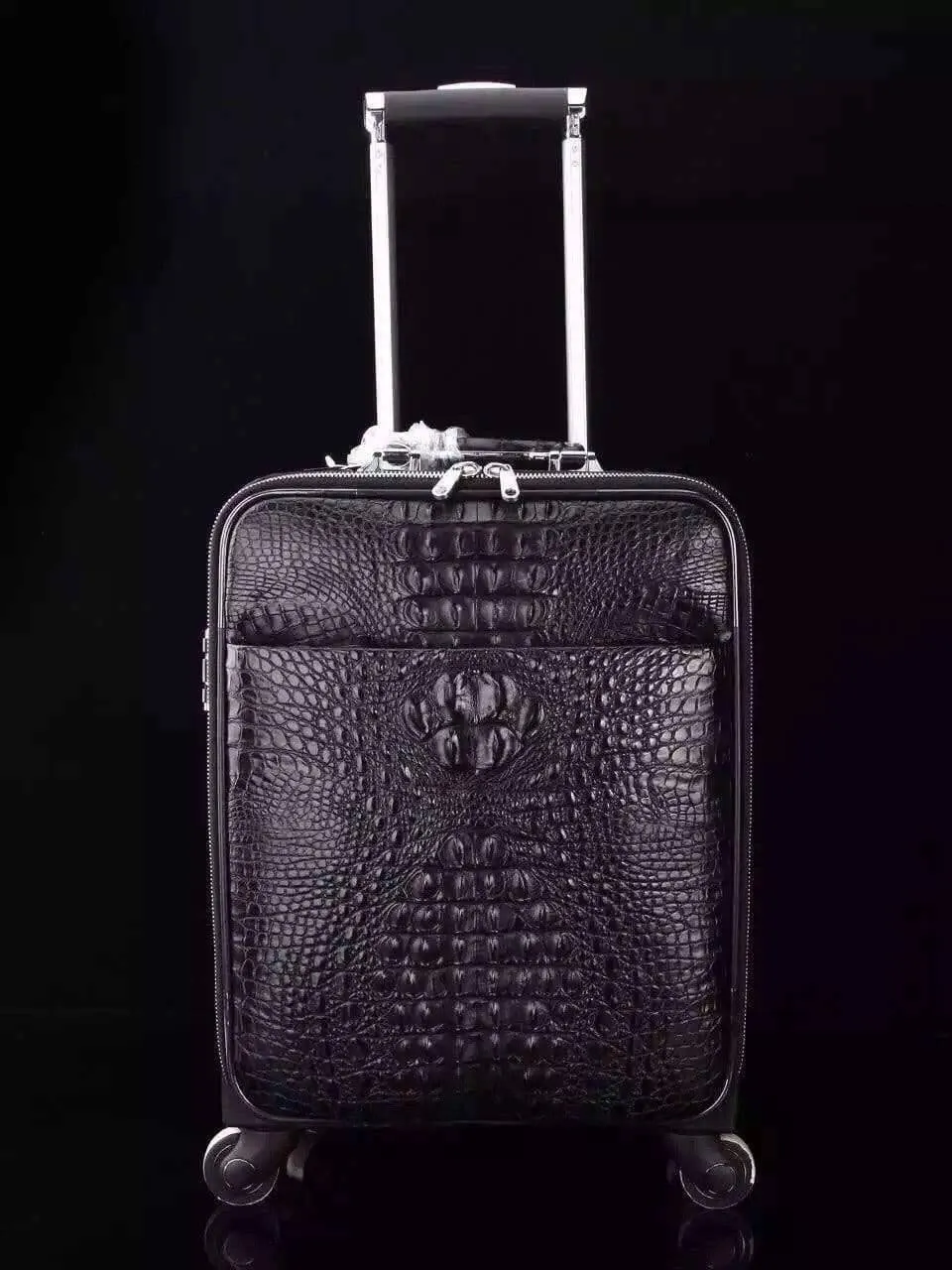 Genuine  Crocodile Leather Laptop Trolley Luggage Bags Case ,Travel Luggage Bags