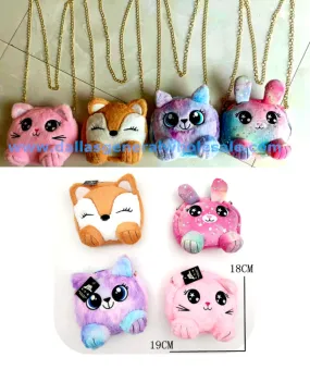 Girls Plushy Cat Shoulder Bags Wholesale