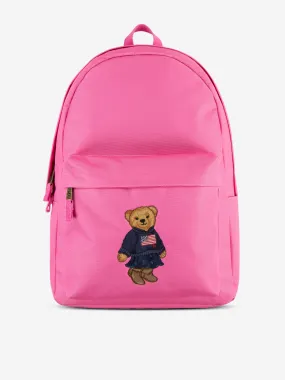 Girls Polo Bear Backpack in Pink (35.5cm)