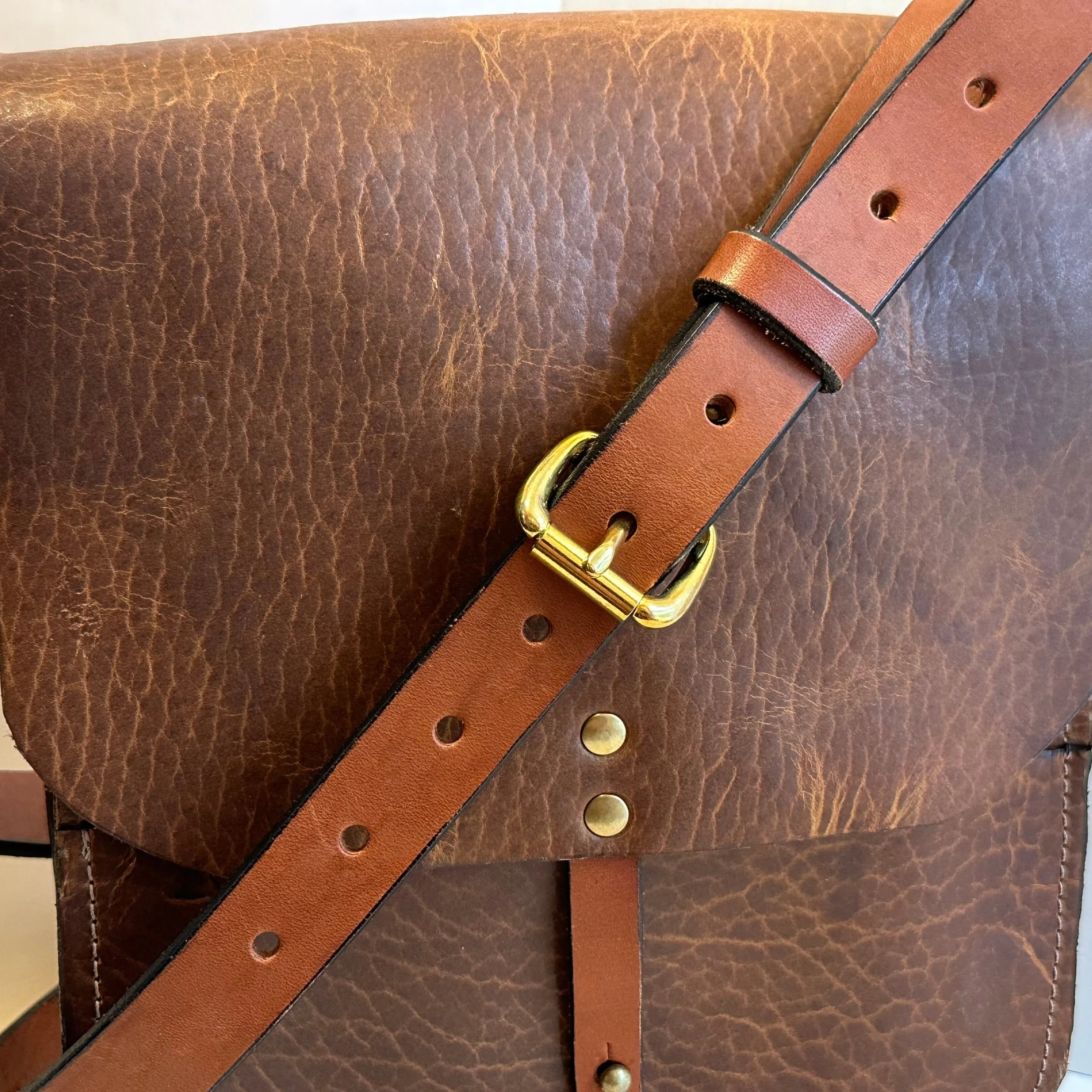 Glazed Bison Forager Small Crossbody Leather Bag