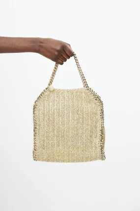 Gold Woven Falabella Crossbody Bag