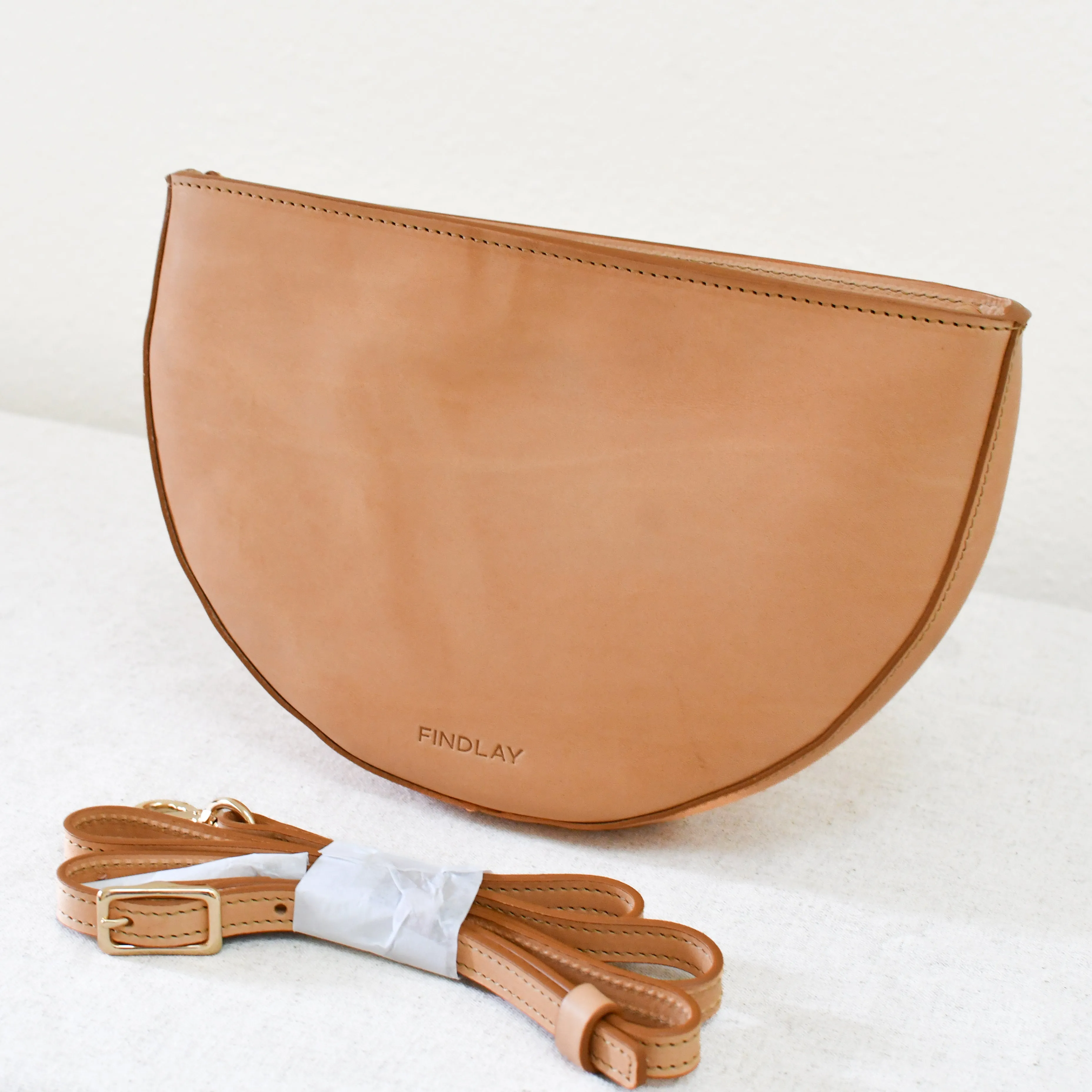 Half Moon Crossbody, Natural - "Flynn"