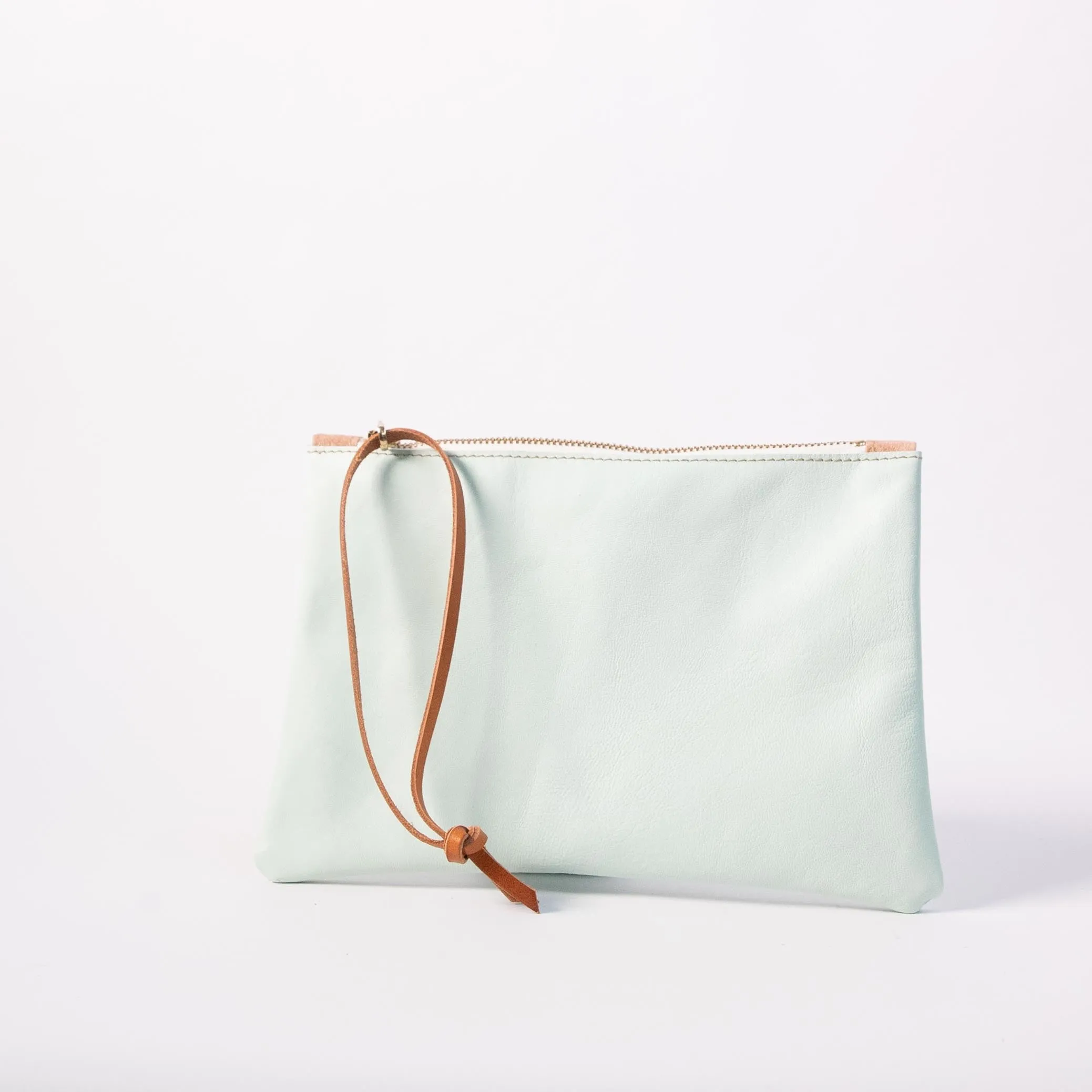 Harpers Italian Leather Pouchette in Soft Gelato Green