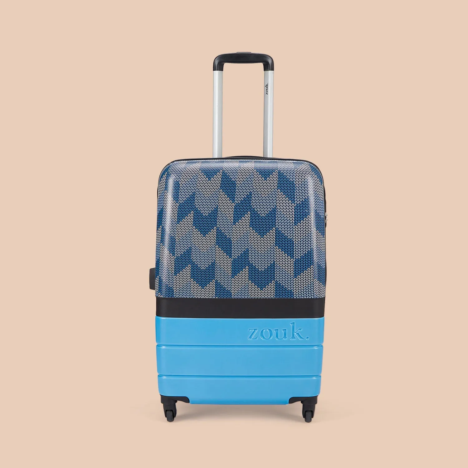 Himachal Chevron Blue Raahi Trolley Bag