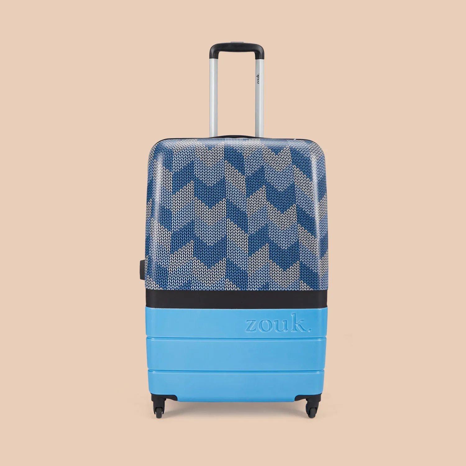 Himachal Chevron Blue Raahi Trolley Bag