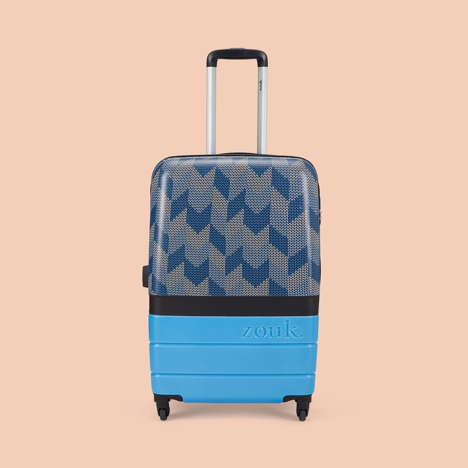 Himachal Chevron Blue Raahi Trolley Bag