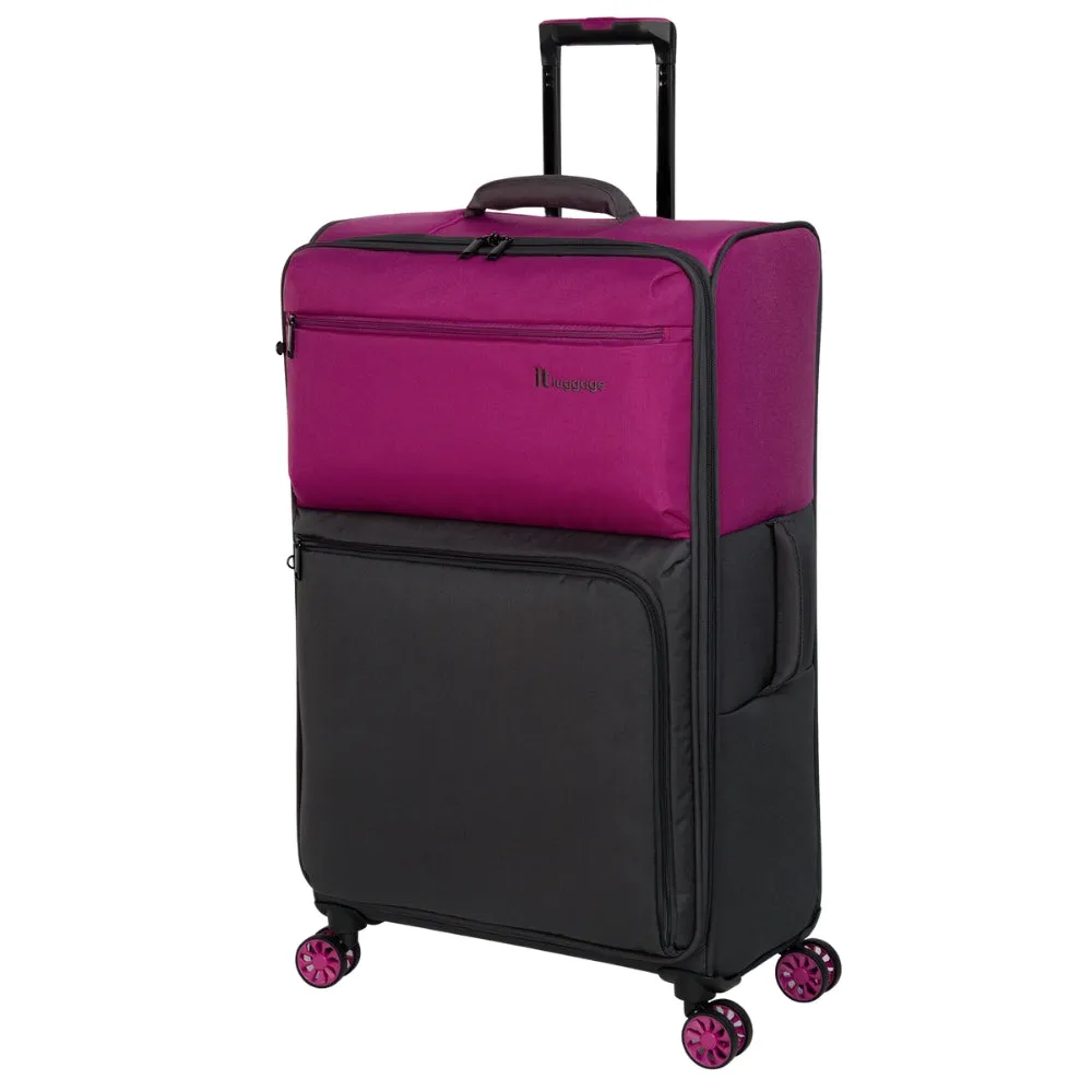 IT Luggage Duo-Tone Fuchsia & Magneta 8 Wheel Suitcase