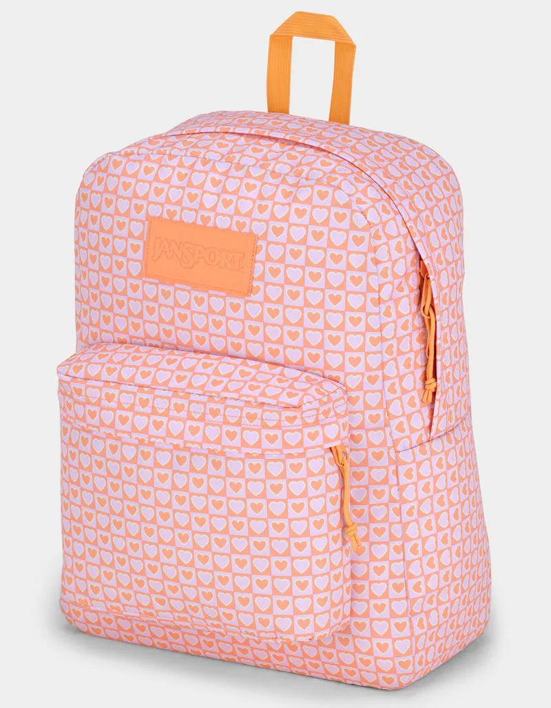 JANSPORTS SUPERBREAK PLUS BACKPACK - PINK HYPED HEARTS