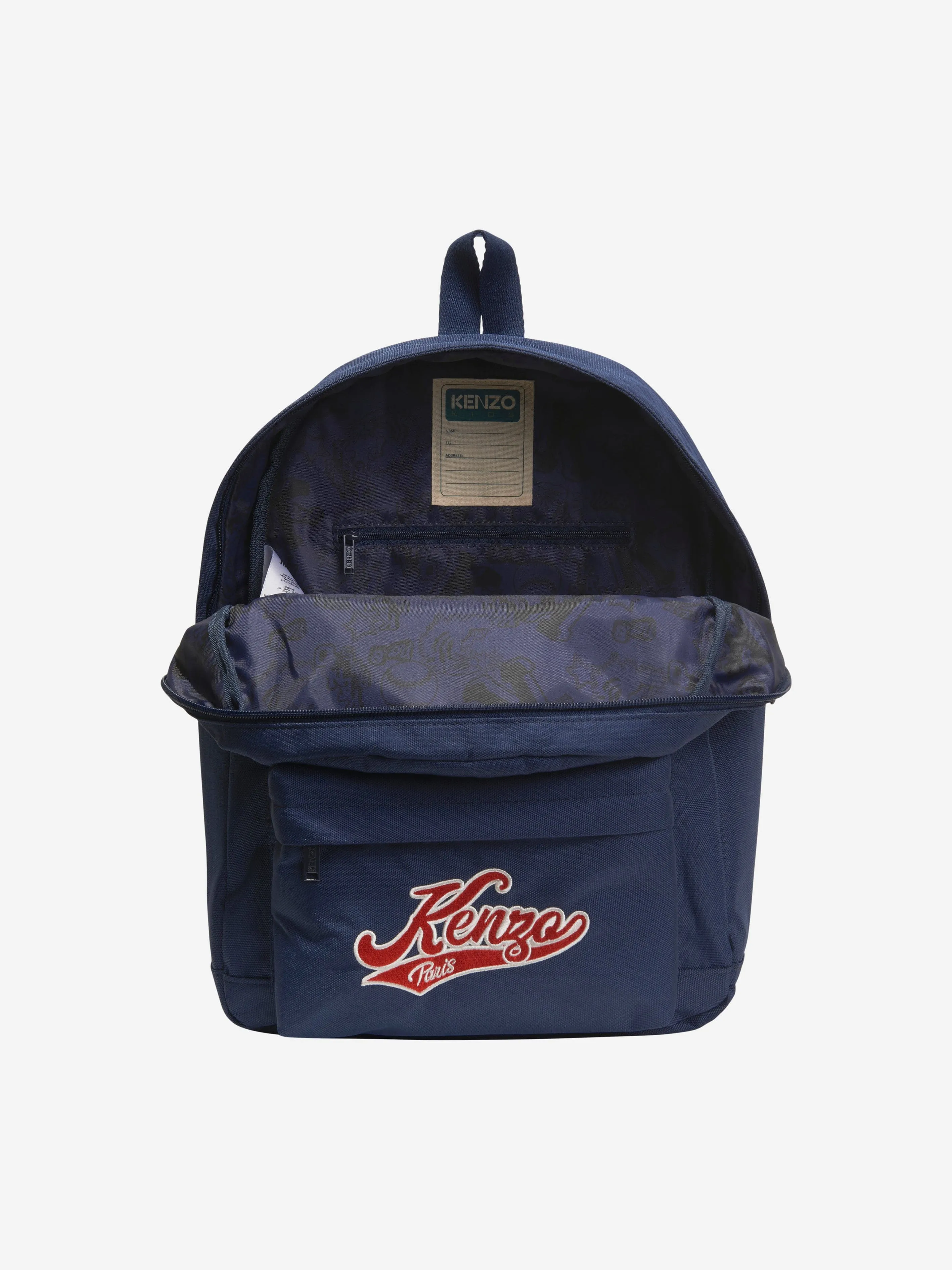 KENZO Kids Embroidered Badges Backpack in Navy