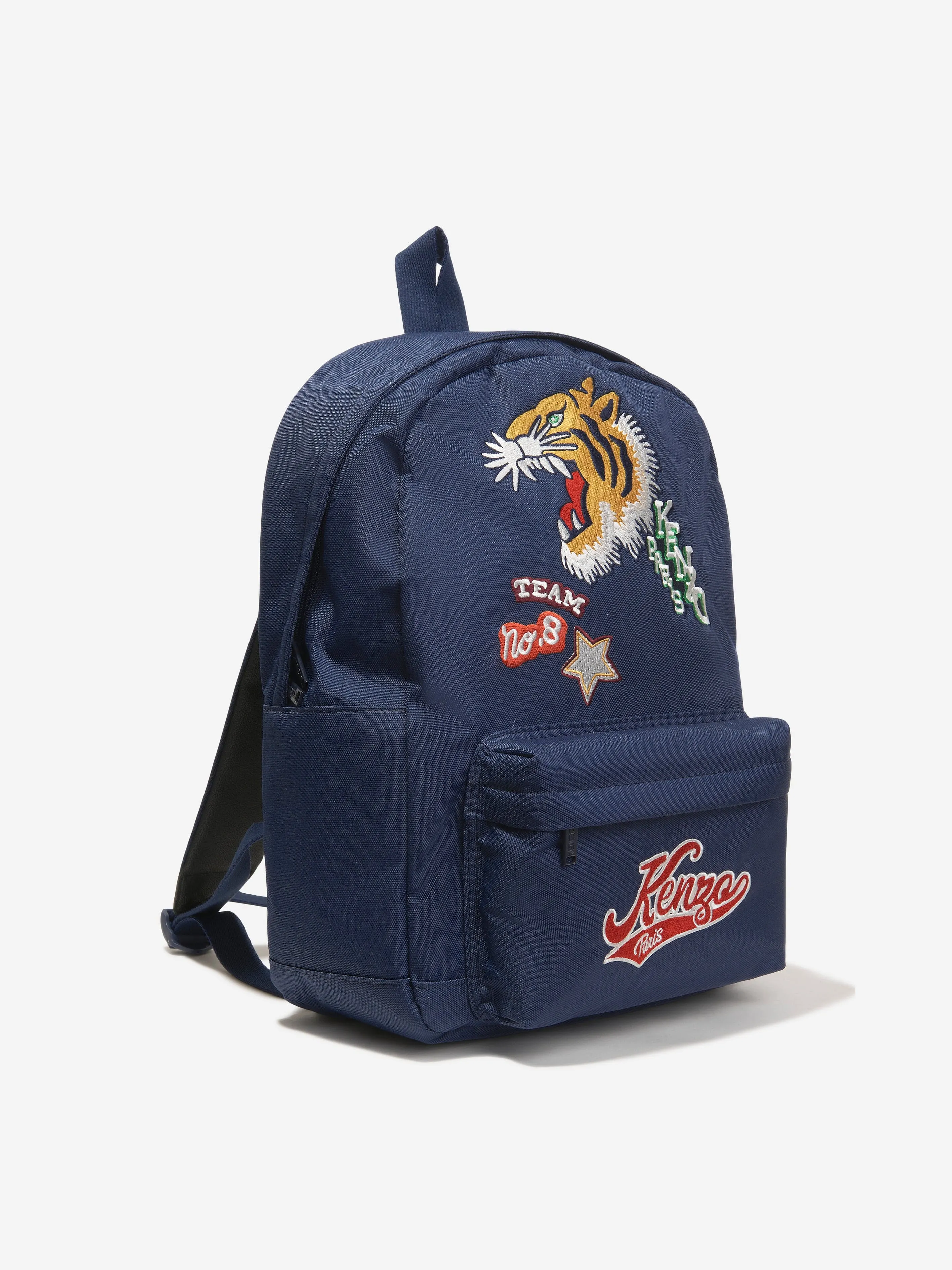 KENZO Kids Embroidered Badges Backpack in Navy