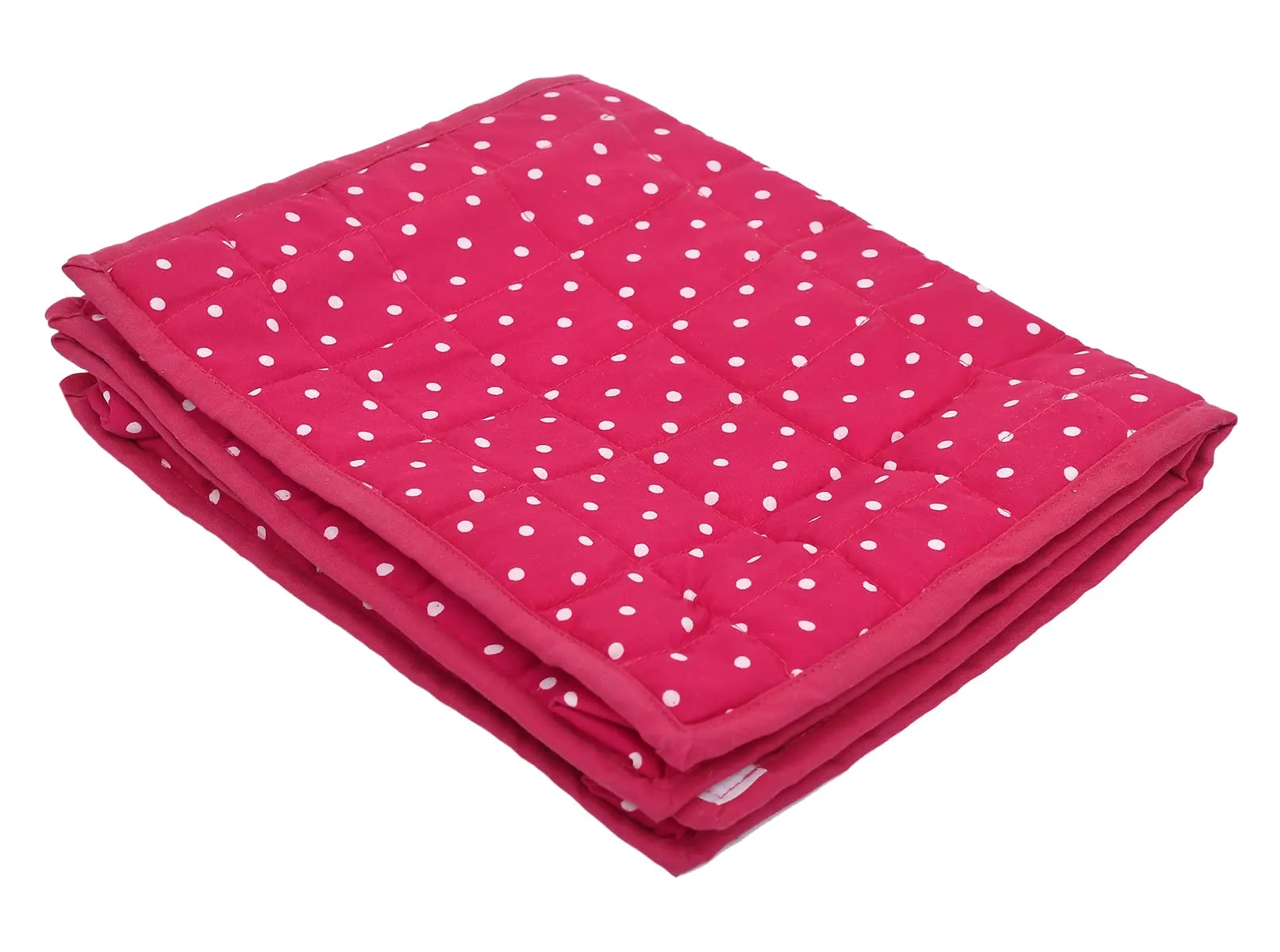 Kuber Industries Dot Printed Cotton Garments Storage Bag For Undergarments Lingerie Innerwear: Socks: Dipper With 2 Tranasparent Compartment (Pink) -45KM038