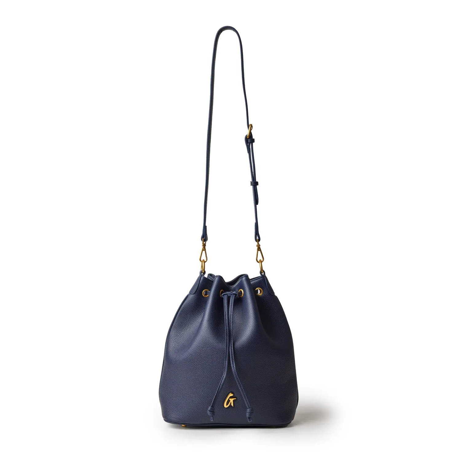 LARGE PEBBLE BUCKET BAG - NAVY