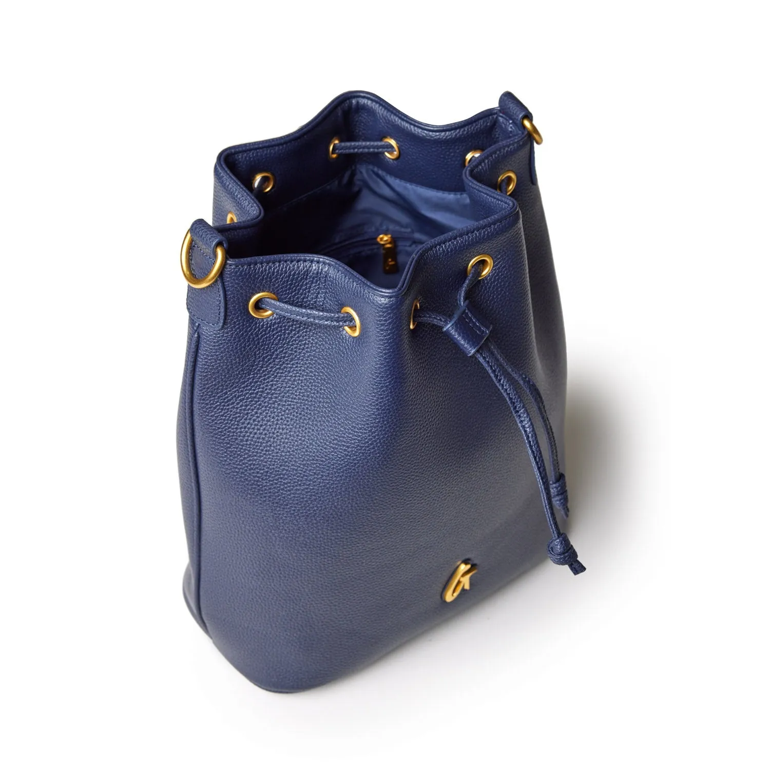 LARGE PEBBLE BUCKET BAG - NAVY