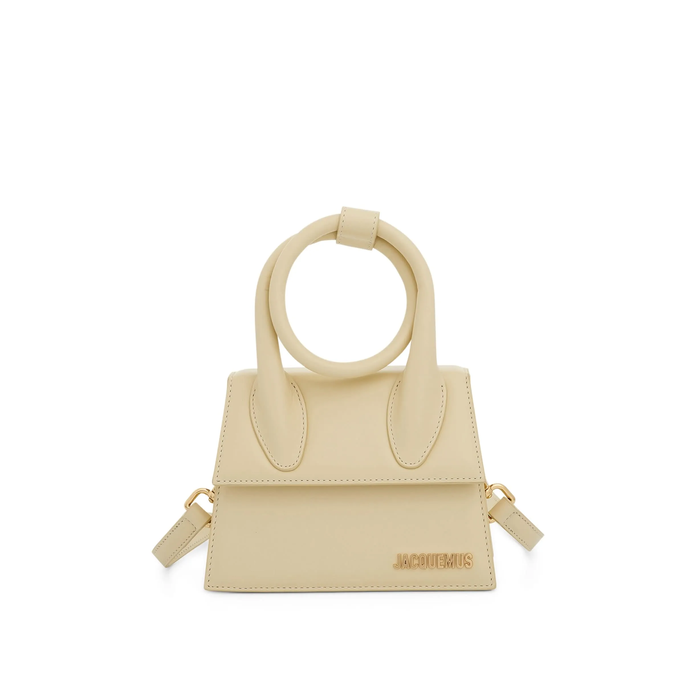 Le Chiquito Noeud Leather Bag in Ivory