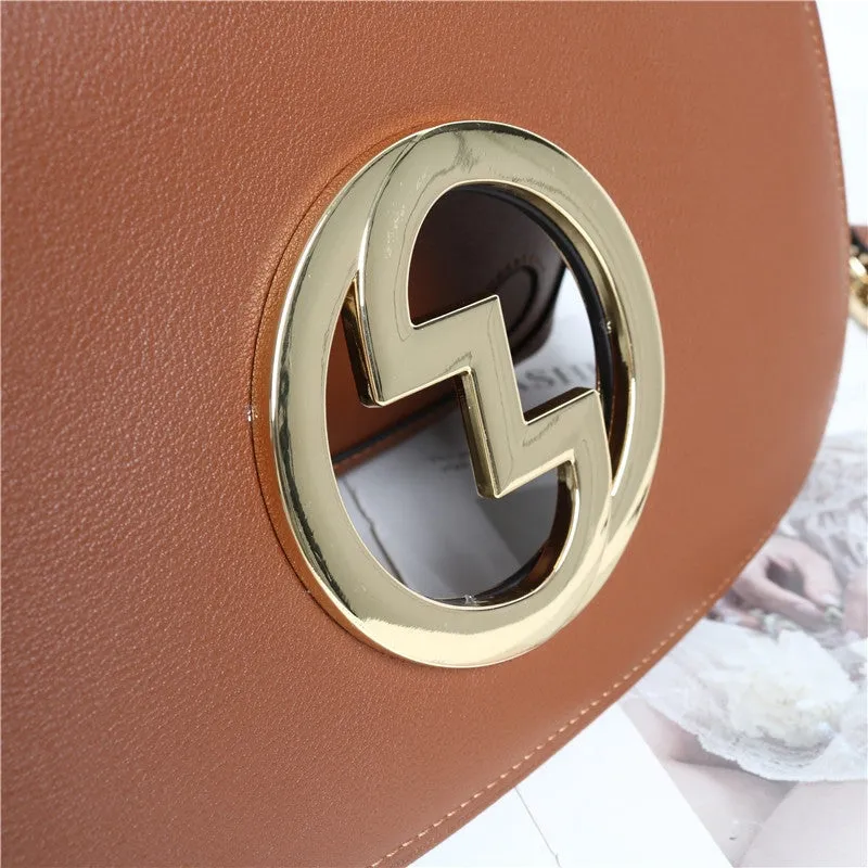 Leather Saddle Chain Shoulder Bag