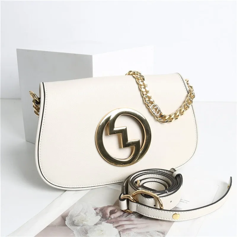 Leather Saddle Chain Shoulder Bag