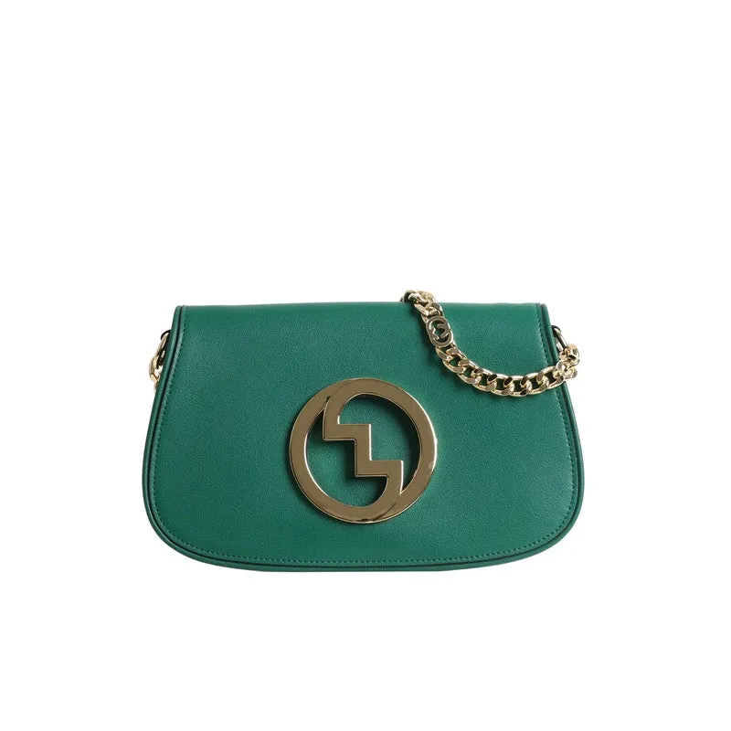 Leather Saddle Chain Shoulder Bag