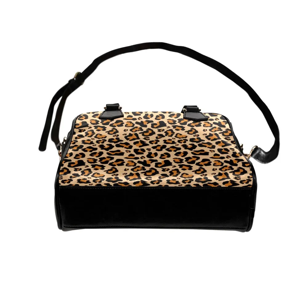 Leopard Purse, Animal Print Cheetah Pattern Cute Small Shoulder Bag High Grade PU Leather Women Designer Handbag