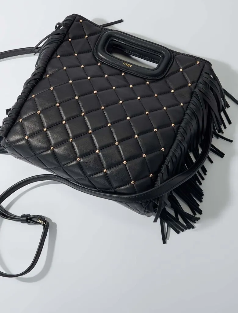 M bag in studded, quilted leather