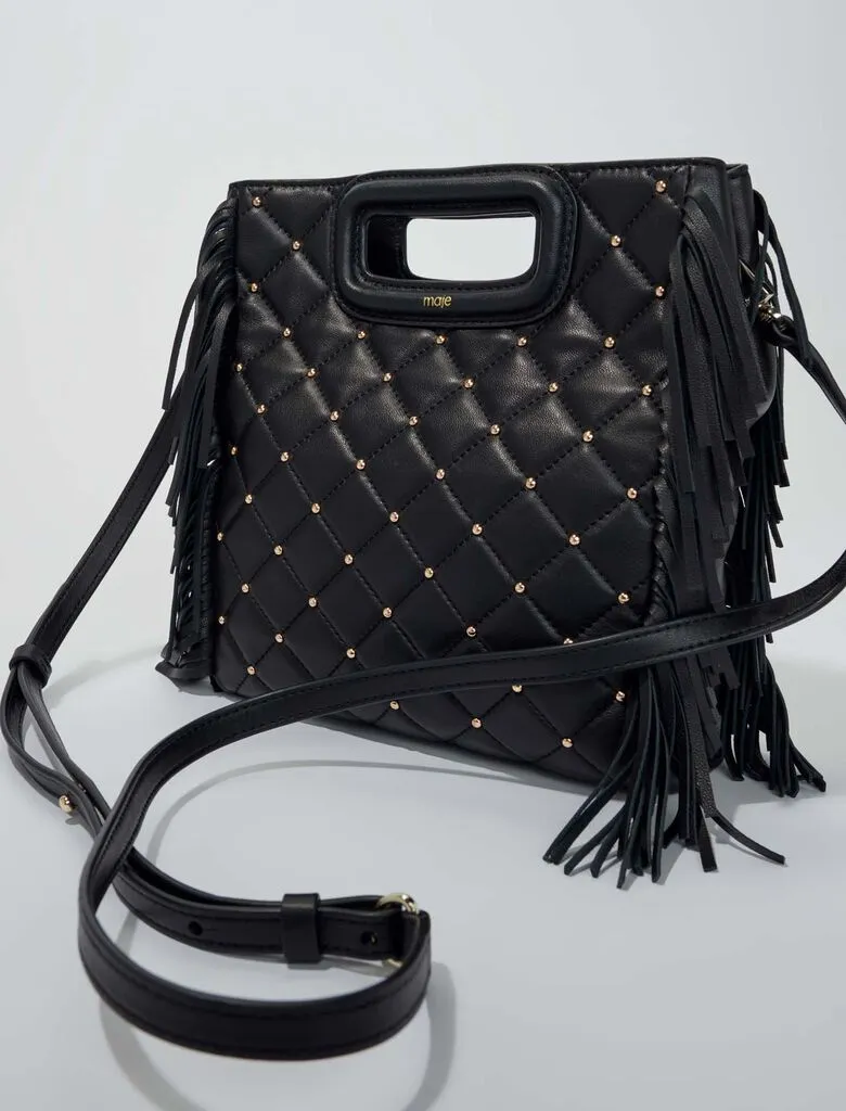 M bag in studded, quilted leather