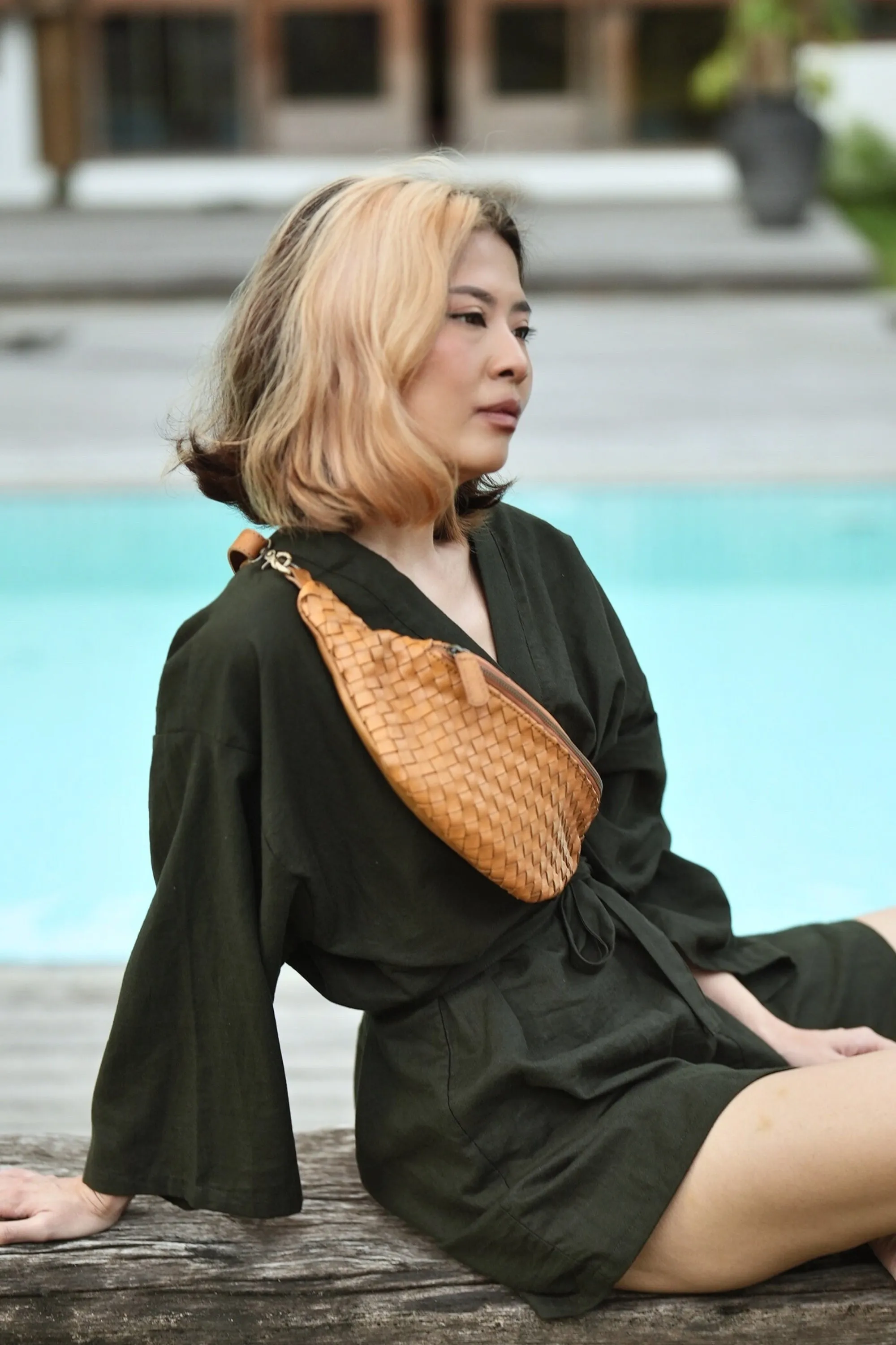 Makayla Handwoven Leather Fanny Pack