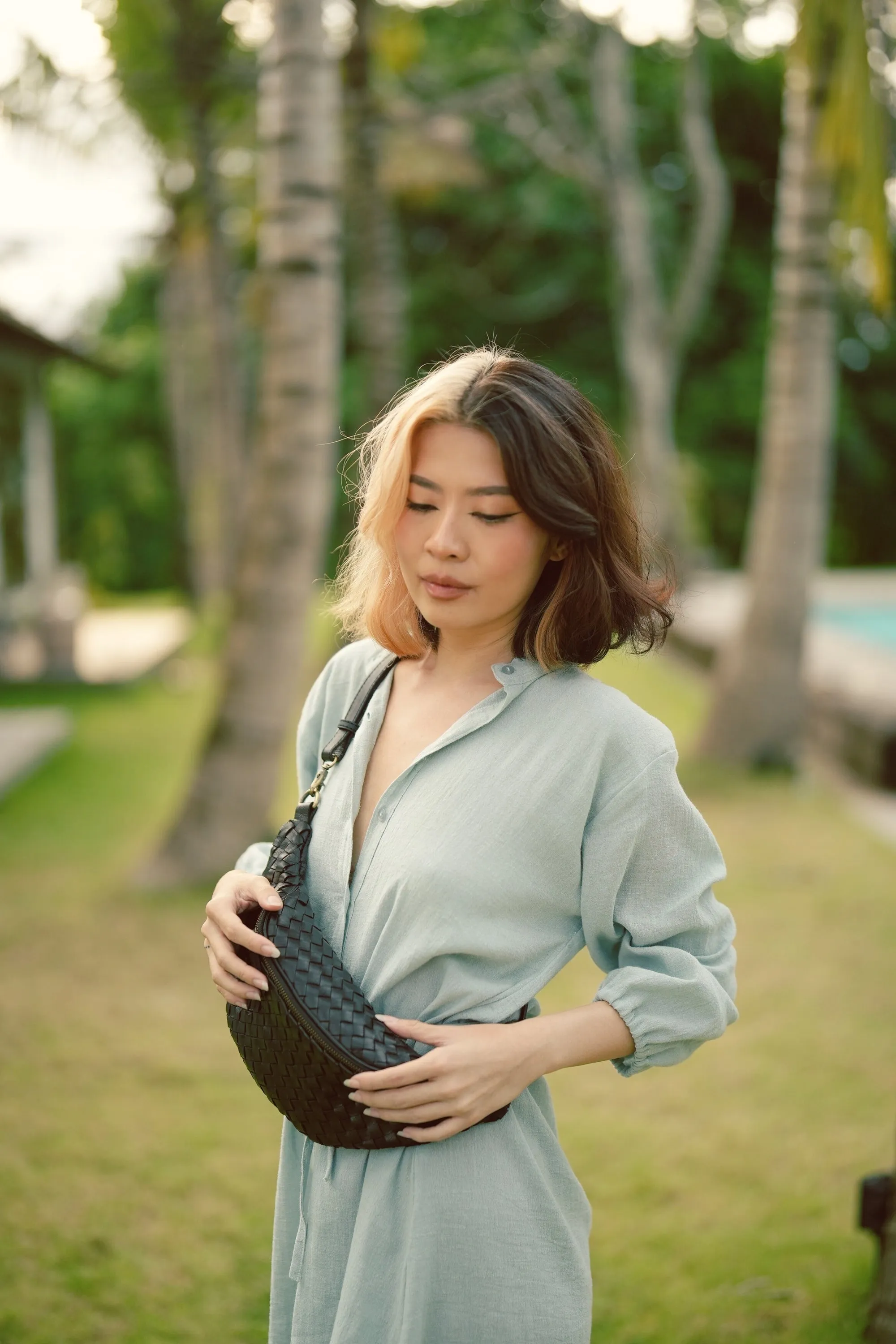 Makayla Handwoven Leather Fanny Pack