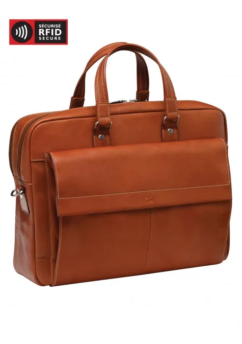 Mancini Double Compartment Briefcase for Laptop and Tablet