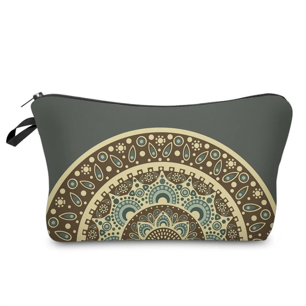 Mandala Print Makeup Bag Cosmetic Purse Travel Pouch Makeup Organizer