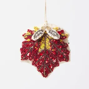 Maple Leaf Beaded Ornament