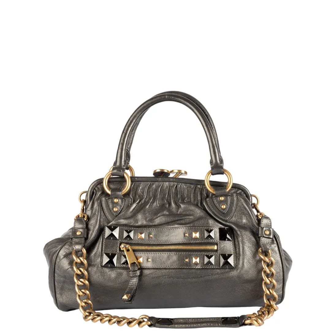 Marc Jacobs Metallic Leather Studded Satchel