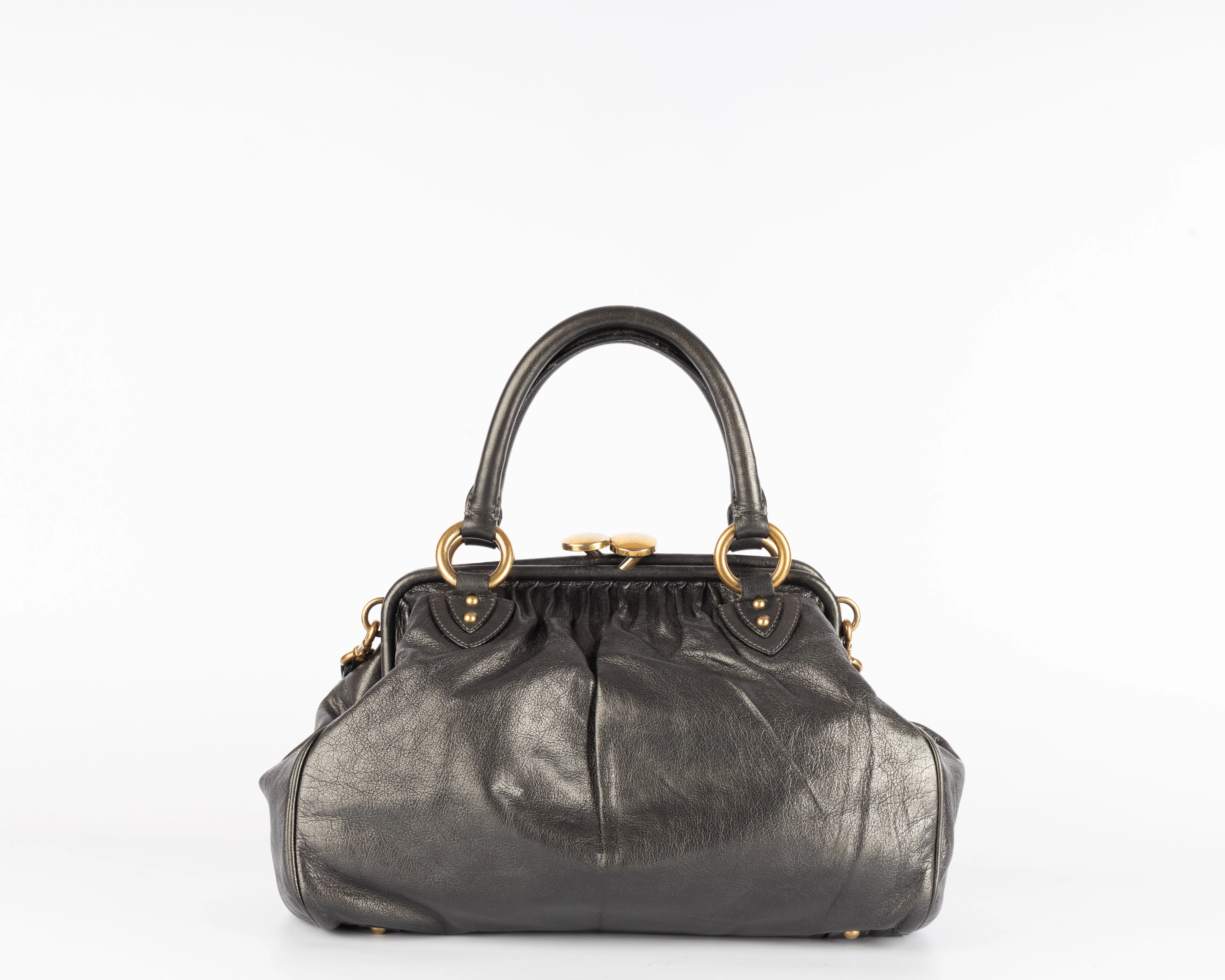 Marc Jacobs Metallic Leather Studded Satchel