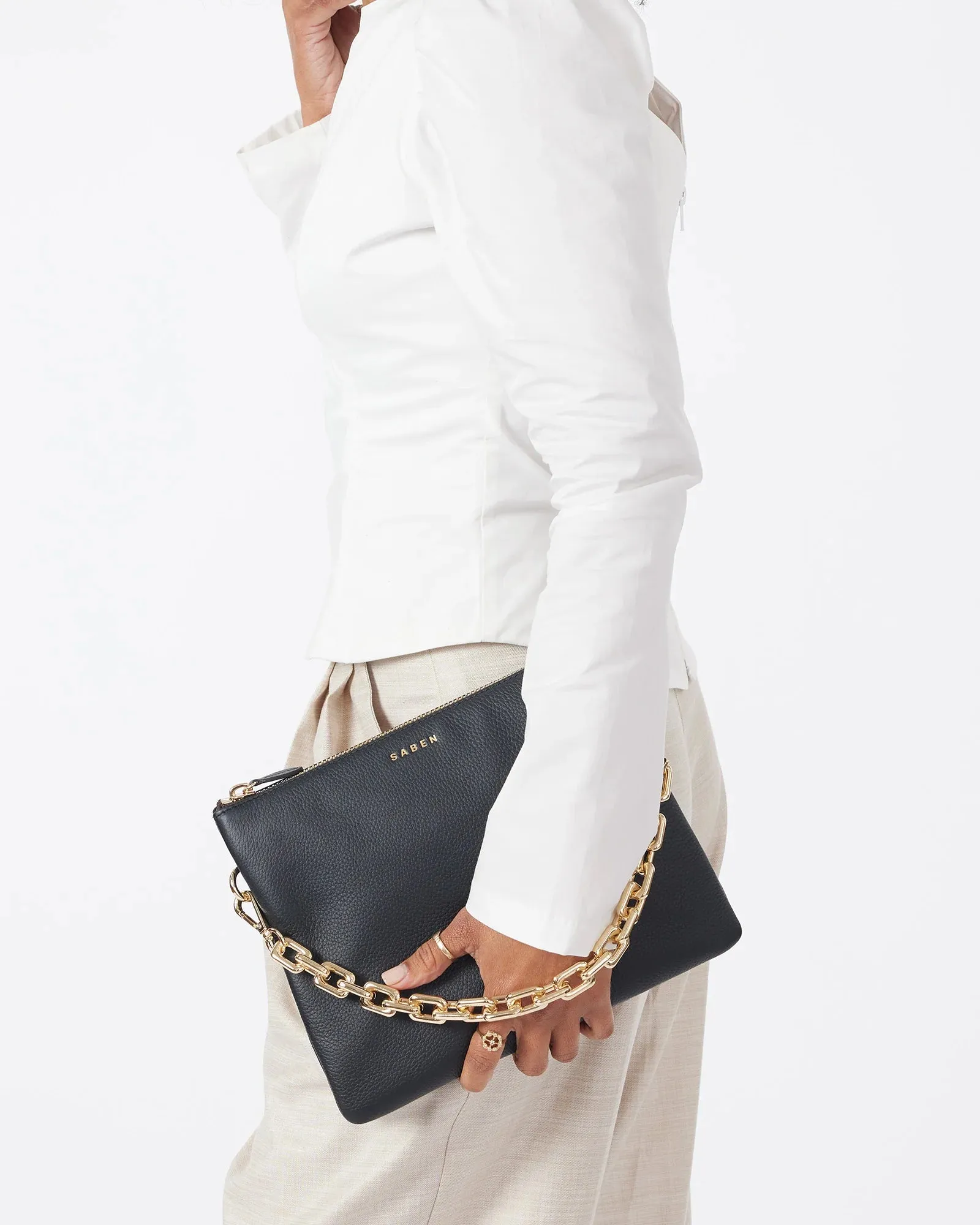 Matilda Crossbody | Black   Chunky Chain